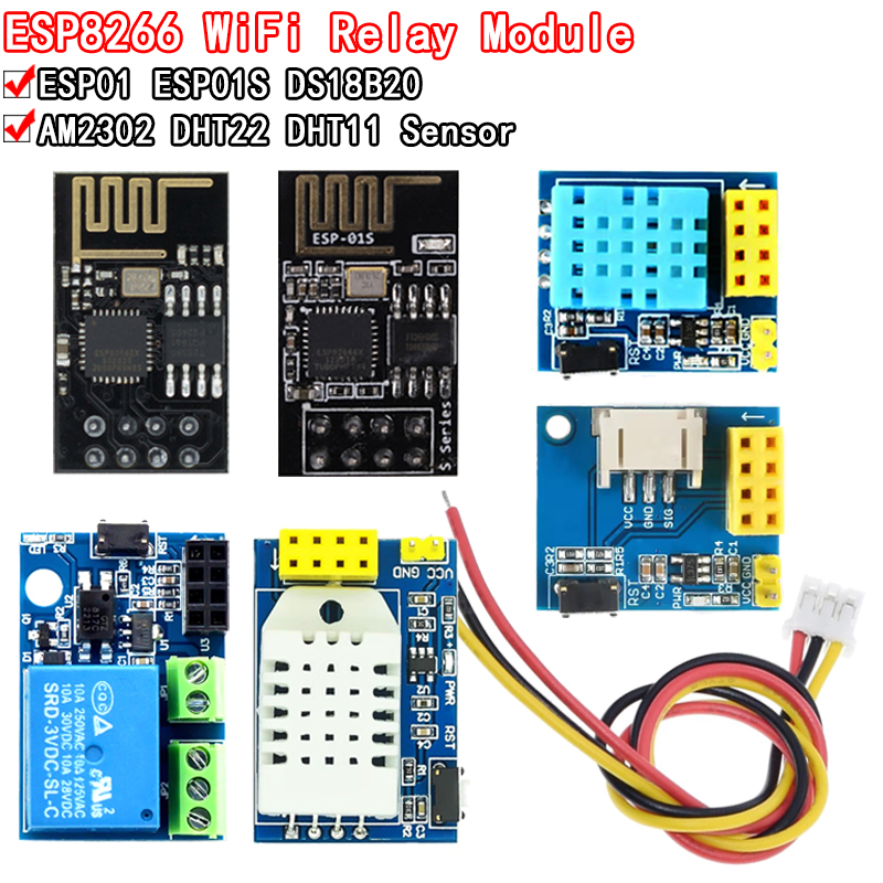 Dht11 - ESP8266 5V WiFi röle modülü DS18B20