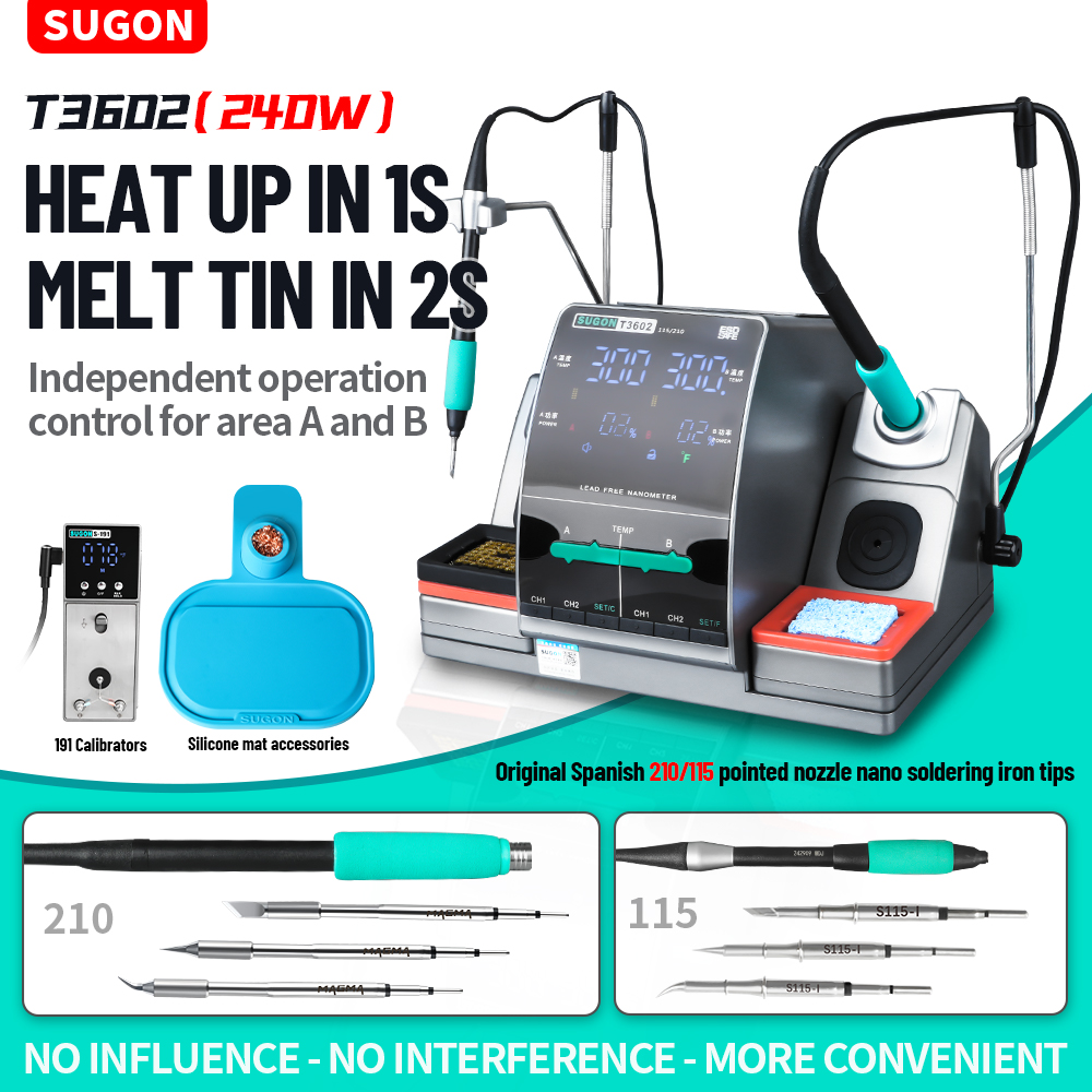 Soldering Iron Temperature Probe - SUGON T3602 240W Lehimleme İstasyonu Çift
