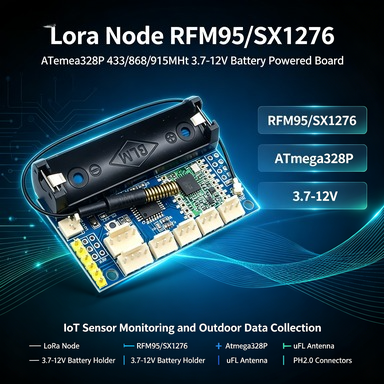 Lora Rfm95 - 433/868/915MHz LoRa Nodü, RFM95/SX1276, ATmega328P 3.7-12V,