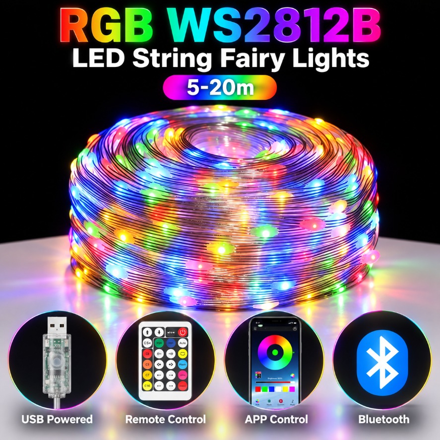 Ws2812B - 5-20m WS2812B RGB LED Peri Işık