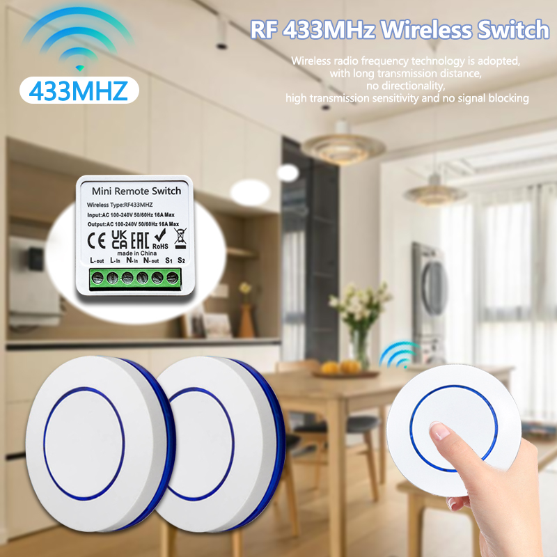 Ir Remote Module - 433HMz Kablosuz Işık Anahtarı 10A Röle