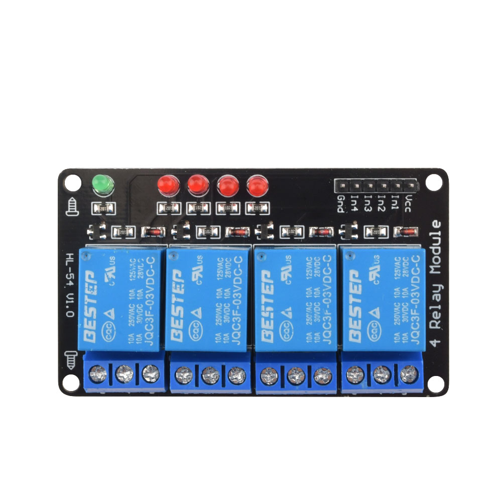 Relay Module 4 Channel - Düşük Seviye Tetiklemeli Aydınlık Röle Modülü