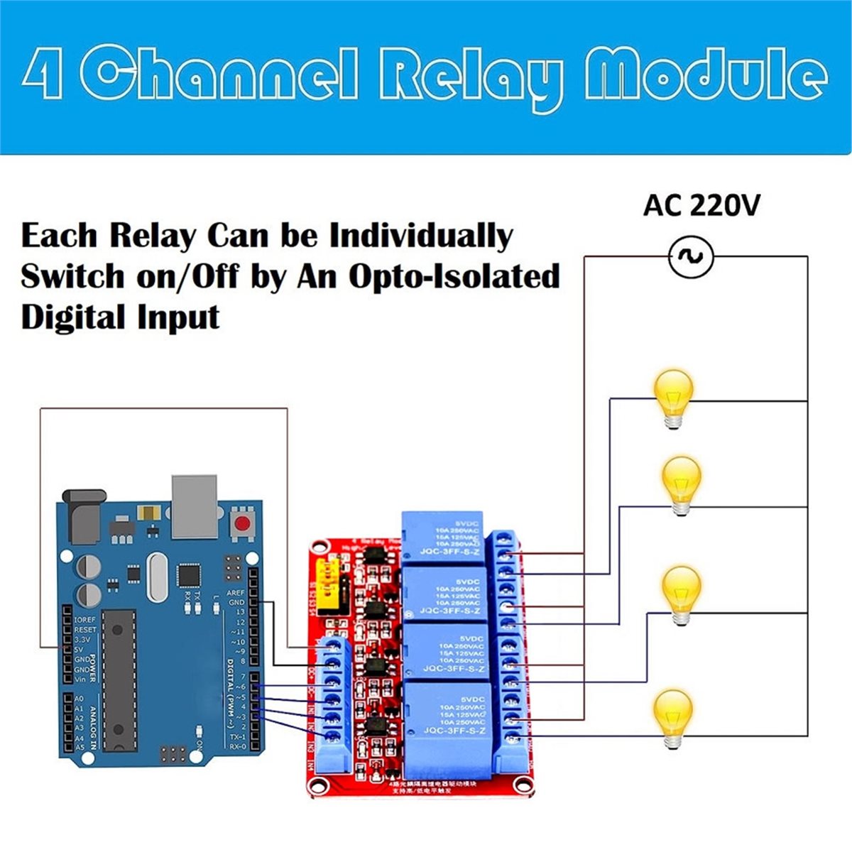A49T 4 Kanallı Röle Modülü 5V  - Relay Module 4 Channel incelemesi ve fiyatı