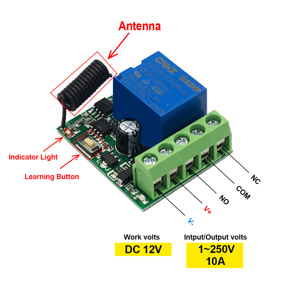 QIACHIP 433MHz DC 12V Kablosuz - Relay Module 4 Channel incelemesi ve fiyatı