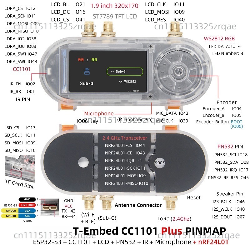 T-Embed CC1101 ESP32-S3 Gelişt - Nrf24L01 incelemesi ve fiyatı