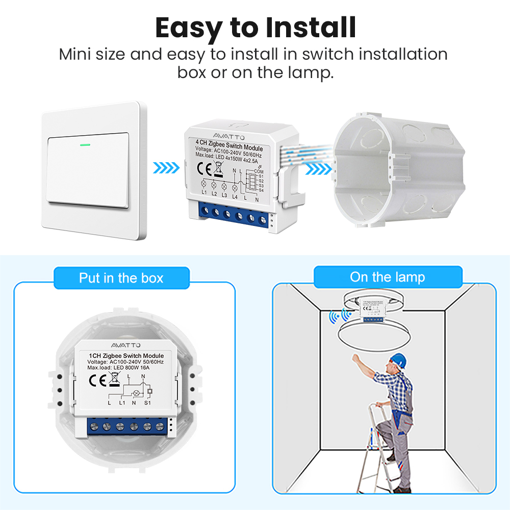 AVATTO ZigBee Tuya 1/2/3/4 Gan - Relay Module 1 Channel incelemesi ve fiyatı