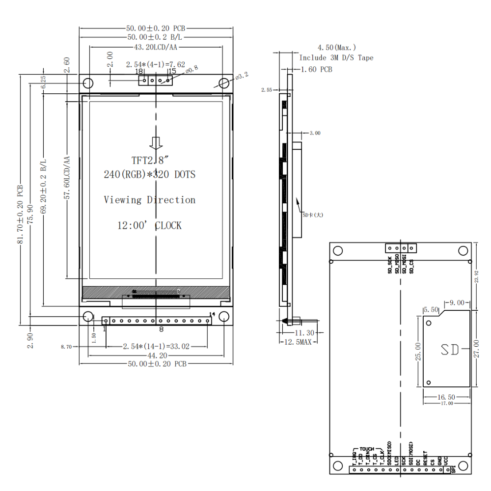 2.8 İnç TFT LCD Ekran Modülü E - Ili9341 incelemesi ve fiyatı